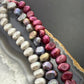 Sterling Silver 3 Strands Pink,Black,Gray Freshwater Pearl 17'-19" Necklace