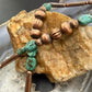 Southwestern Style 3-9.5mm Copper Navajo Pearl Round,Cylinder w/Carico Lake Turquoise 22" Necklace For Women