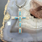 Cecilia Iule Vintage Native American Sterling Silver Turquoise Unisex Cross Pendant