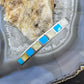 Vintage Native American Silver Turquoise & Mother of Pearl Inlay Bracelet For Women