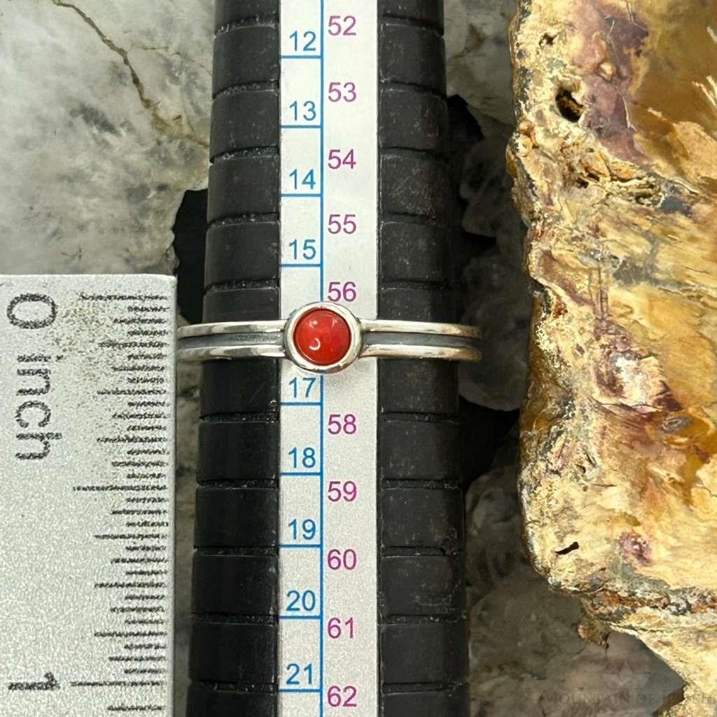Carolyn Pollack Sterling Silver Rounde Small Red Jasper Ring Size 8 For Women