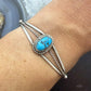 Vintage Native American Silver Natural Turquoise Split Shank Bracelet For Women