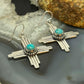 Sterling Silver Southwestern Style Round Mohave Turquoise Zia Dangle Earrings For Women