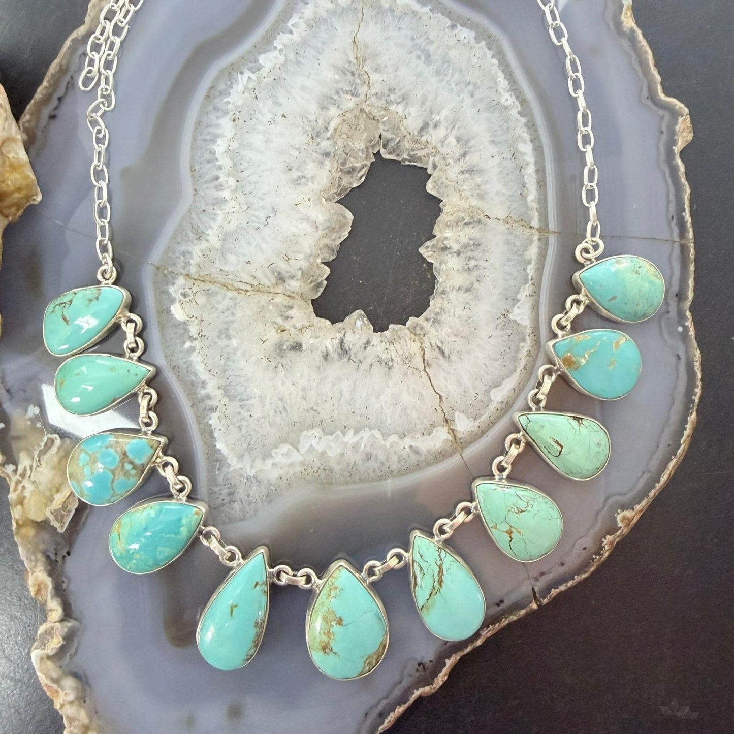 Sterling Silver Southwestern Style Kingman Turquoise 20" Necklace For Women