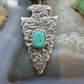 Gary Custer Native American Navajo Sterling Silver Tufa Cast Turquoise Arrowhead Unisex Pendant #2