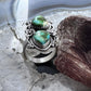 Sterling Silver Southwestern Style Teardrop Sonora Gold Turquoise Adjustable Ring For Women