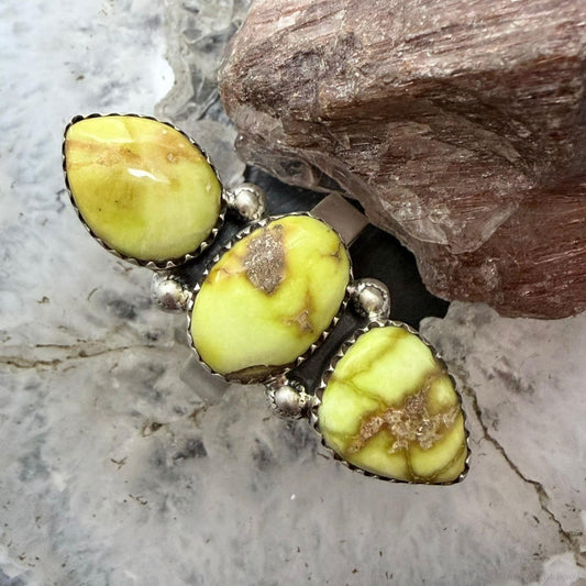 Sterling Silver Southwestern Style 3 Palomino Adjustable Ring For Women #1