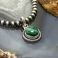 Sterling Silver Southwestern Style Round Malachite Decorated Charm/Pendant For Women