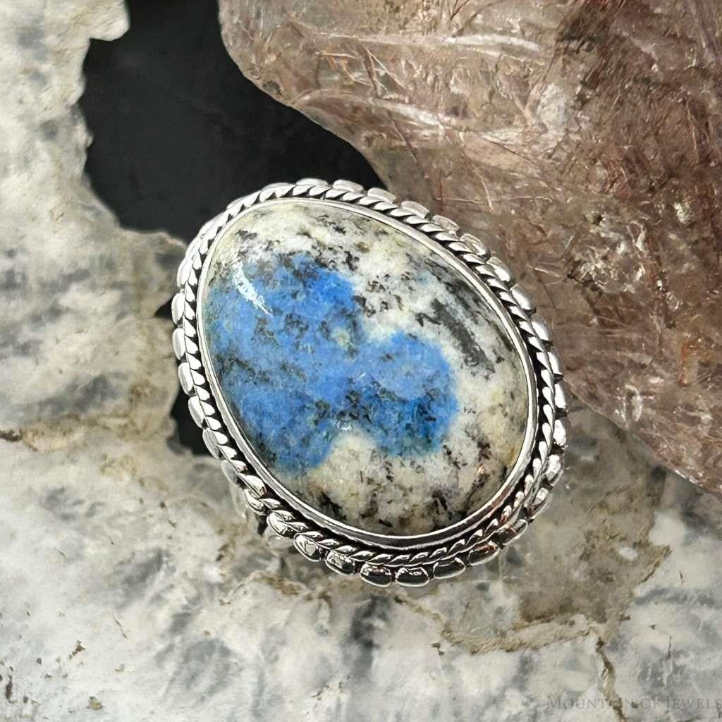 Sterling Silver Southwestern Style Oval K2 Jasper Ring Size 7 For Women