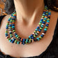 Carolyn Pollack 3 Strand Multi Gemstone Beads 16"-20" Necklace For Women