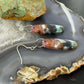 Sterling Silver Oval Chrysocolla Slab Dangle Earrings For Women #330