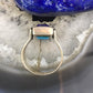 Christin Wolf Vintage Sterling Silver Lapis Turquoise Reversible Ring Size 9.75 For Women