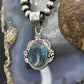 Sterling Silver Southwestern Style Oval Turquoise Decorated Pendant For Women