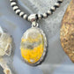 Sterling Silver Southwestern Style Oval Yellow Jasper Pendant For Women #1