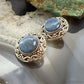 Carolyn Pollack Sterling Silver Round Denim Lapis Clip-On Stud Earrings For Women