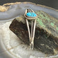 Vintage Native American Silver Natural Turquoise Split Shank Bracelet For Women