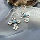 Sterling Silver Southwestern Style Turquoise Cross Dangle Earrings For Women