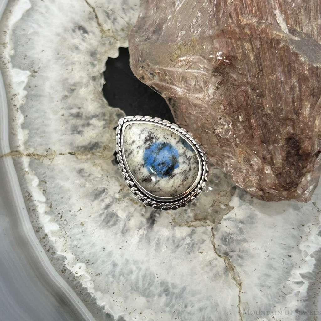 Sterling Silver Southwestern Style Teardrop K2 Jasper Ring Size 7 For Women