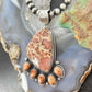 Sterling Silver Southwestern Style Picture Jasper & Spiny Oyster Pendant For Women