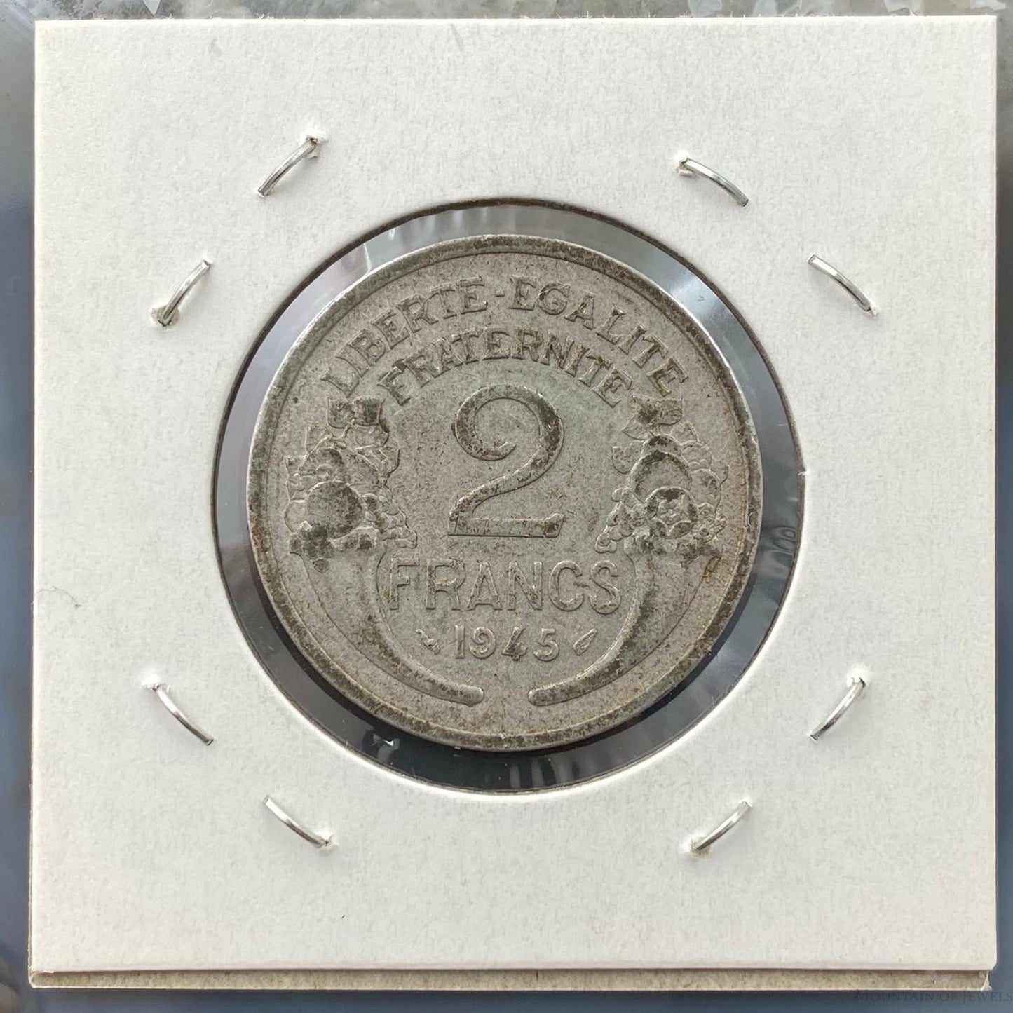 1945 France 2 Francs KM886a.1 WWII Liberty Head Collectible Coin #73120-6