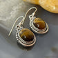 Sterling Silver Southwestern Style Oval Tiger's Eye Earrings For Women #1