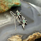 Vintage Silver Native American Roadrunner w/Turquoise Dangle Earrings For Women