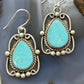 Sterling Silver Southwestern Style Turquoise Decorated Dangle Earrings For Women #4