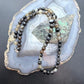 Sterling Silver Southwestern Style Smoky Onyx 8mm Beads 22" Necklace For Women
