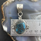 Sterling Silver Southwestern Style Oval Turquoise Decorated Pendant For Women