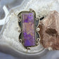 Gilbert Nez Native American Sterling Silver Large Purple Daliah Ring Size 7.75 For Women