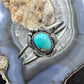 Vintage Native American Silver Natural Turquoise Split Shank Bracelet For Women