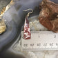 Sterling Silver Elongated Triangle Red River Jasper Slab Dangle Earrings For Women #212