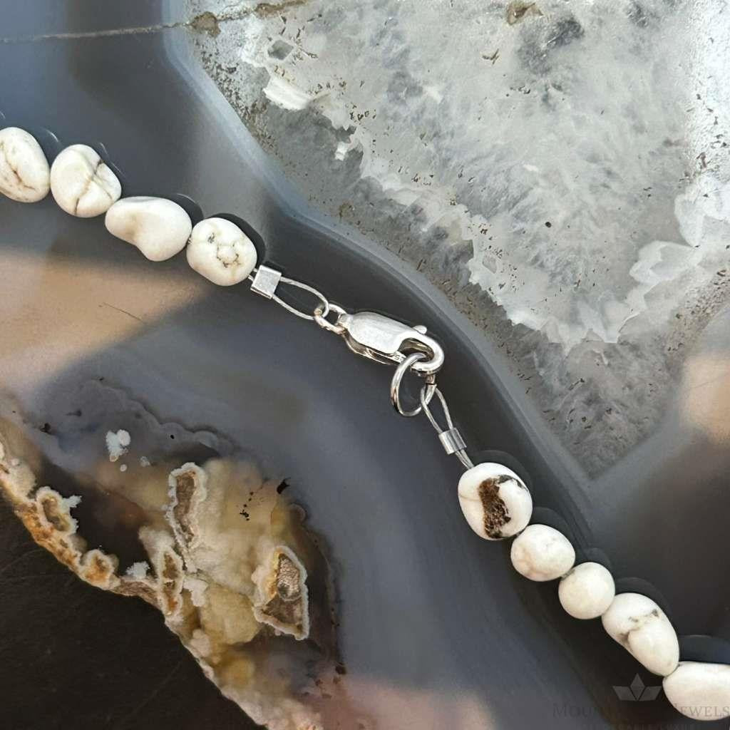 Sterling Silver Natural Wild Horse Beads 22" Necklace For Women