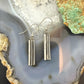 Lyle Wright Taos Pueblo Silver Grooved Rectangle Dangle Earrings For Women
