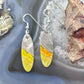 Sterling Silver Oval Bumblebee Jasper Slab Dangle Earrings For Women #170