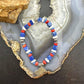 Carolyn Pollack Sterling Silver Multi Gemstone Bead w/Texas Flag Charm Bracelet For Women