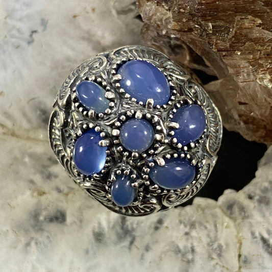 Carolyn Pollack Sterling Silver 7 Tanzanite Decorated Cluster Ring For Women