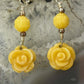 Carolyn Pollack Sterling Silver Yellow Jasper Rose Dangle Earrings For Women
