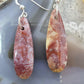 Sterling Silver Teardrop Plum Moss Agate Slab Dangle Earrings For Women #507