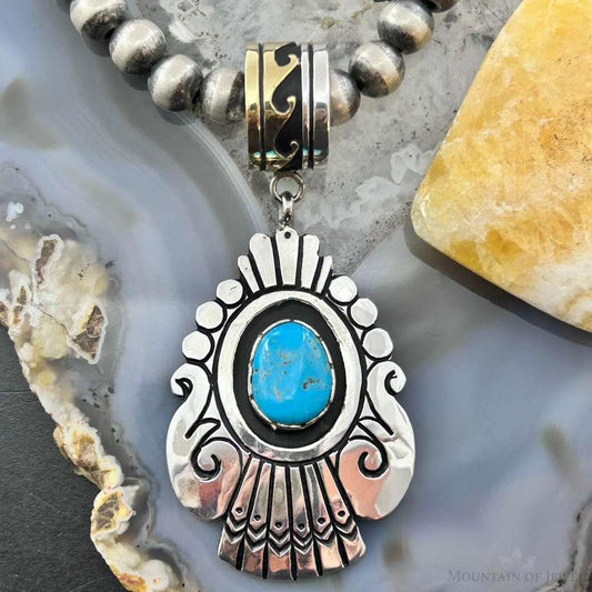Tommy & Rosita Singer Sterling Silver Overlay w/Turquoise Unisex Pendant #1