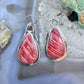 Frank Chavez Native American Sterling Silver Teardrop Spiny Oyster Dangle Earrings For Women