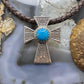 Carolyn Pollack Sterling Silver Round Turquoise Decorated Unisex Cross Pendant