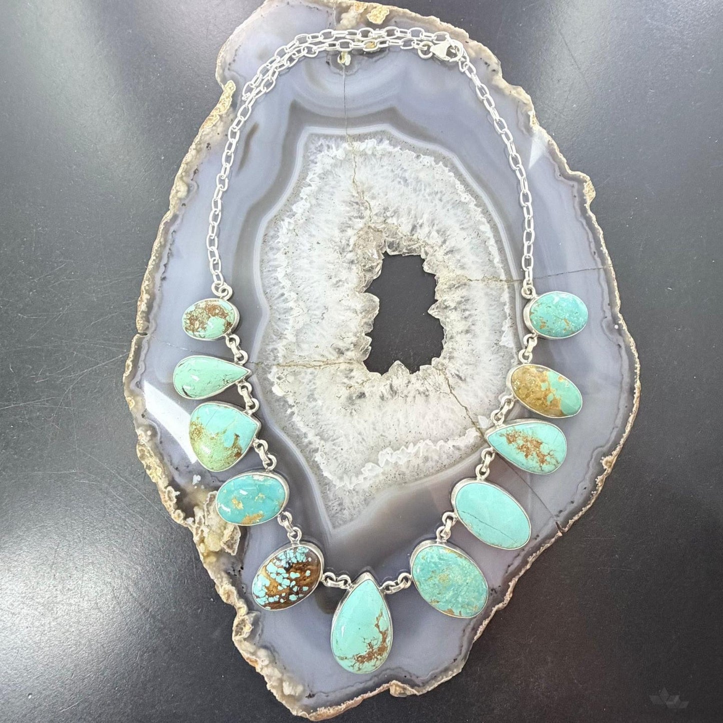 Sterling Silver Southwestern Style Royston Turquoise 19" Necklace For Women