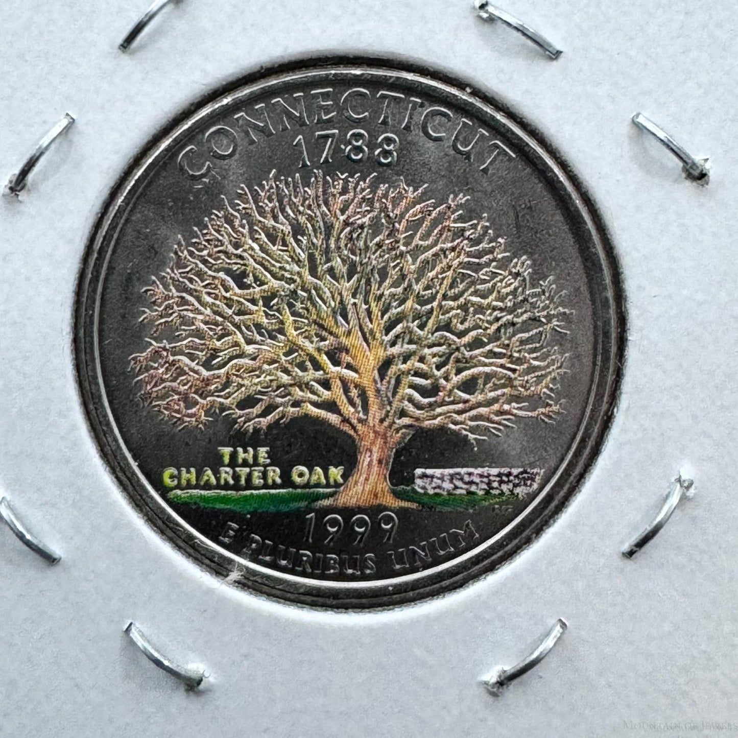 1999 US Colorized Quarter Dollar Connecticut the Charter Oak #72524-22