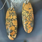Sterling Silver Oval Maligano Jasper Slab Dangle Earrings For Women #512