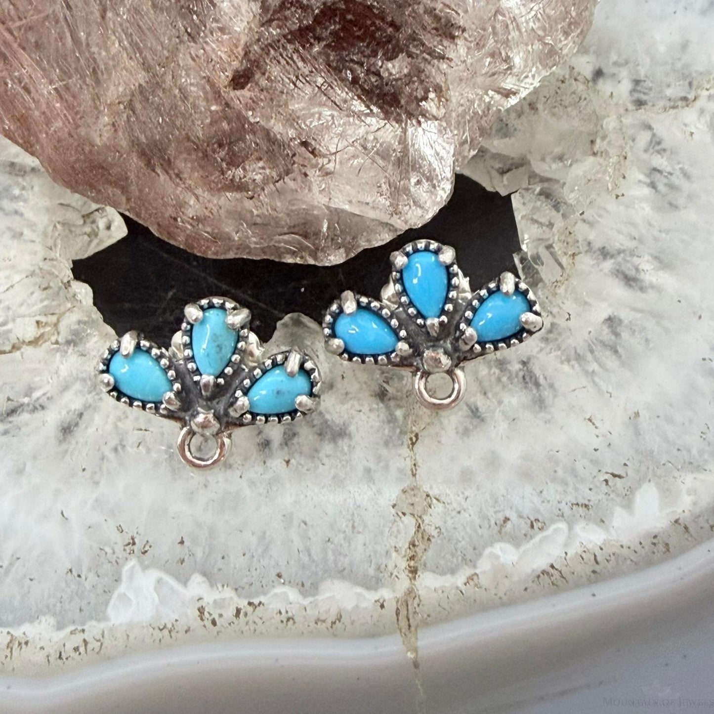 Carolyn Pollack Sterling Silver Teardrop Turquoise Stud Earrings For Women