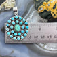 Sterling Silver Southwestern Style Rounded Turquoise Round Cluster Pendant For Women