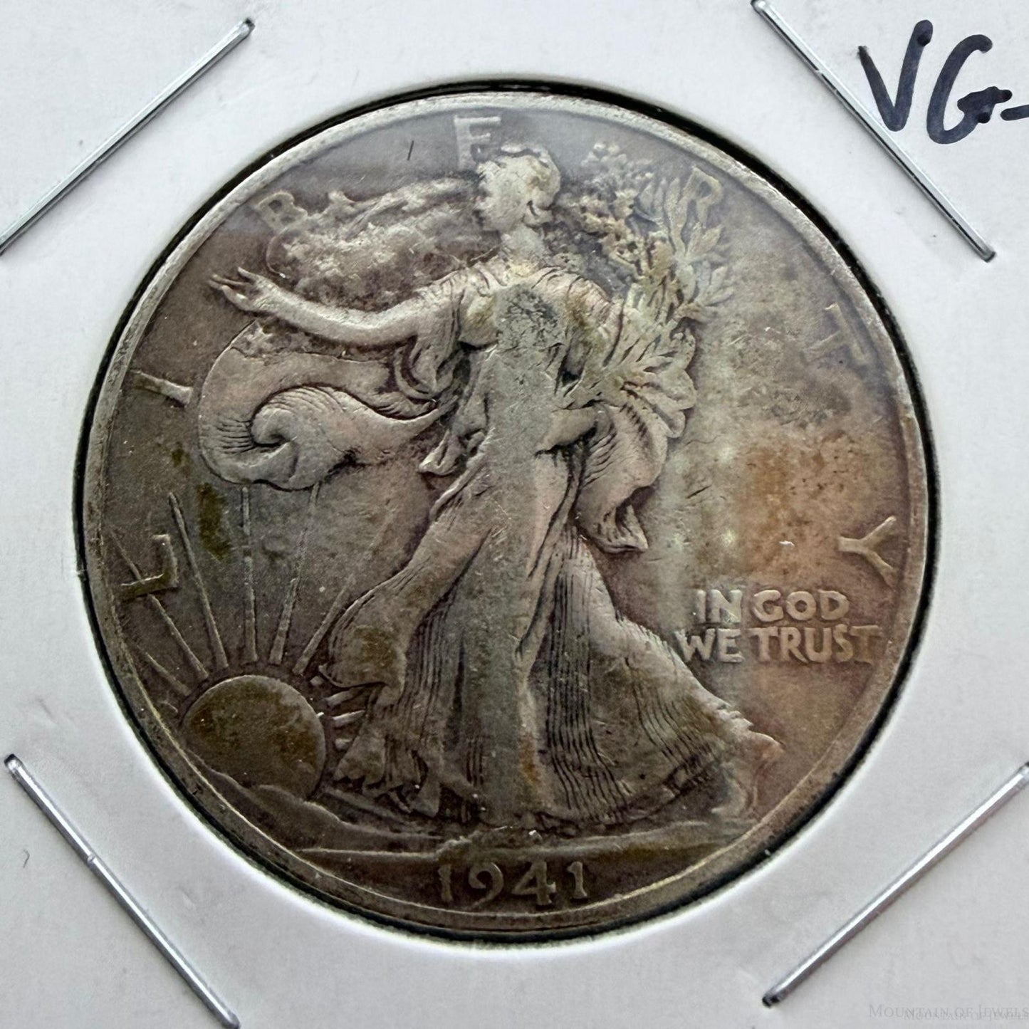 1941-D US Walking Liberty Half Dollar 90% Silver VG-F #121725-4E