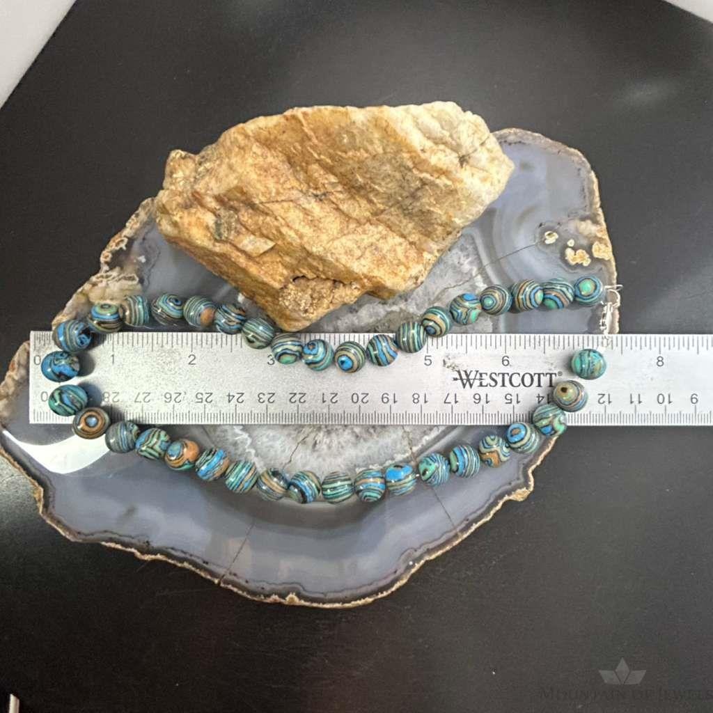 Sterling Silver 10mm Mexican Calcite Beads 16" Necklace For Women