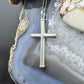 Vintage Sterling Silver Unisex Cross Pendant With 24" Link Chain Necklace